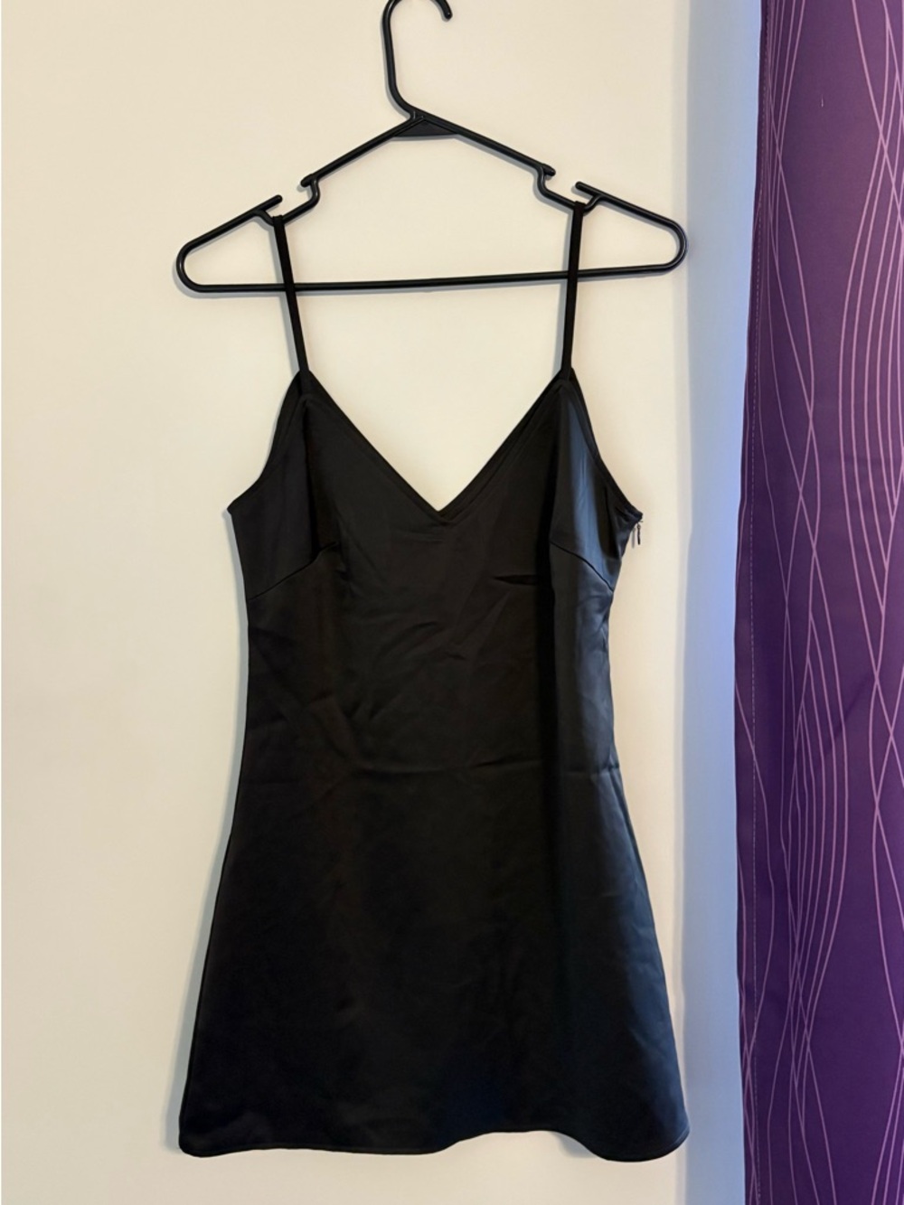 Nasty Gal Black Satin Slip Dress (NWT)